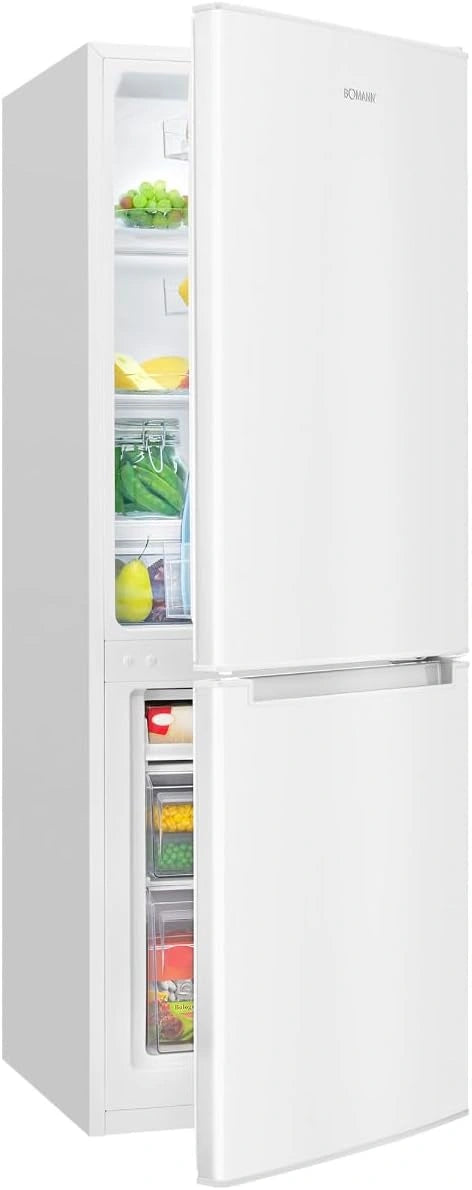 Lodówka Bomann KG7359 – oświetlenie LED, szuflady, półki, kolor biały, pojemność 173 l, do kuchni