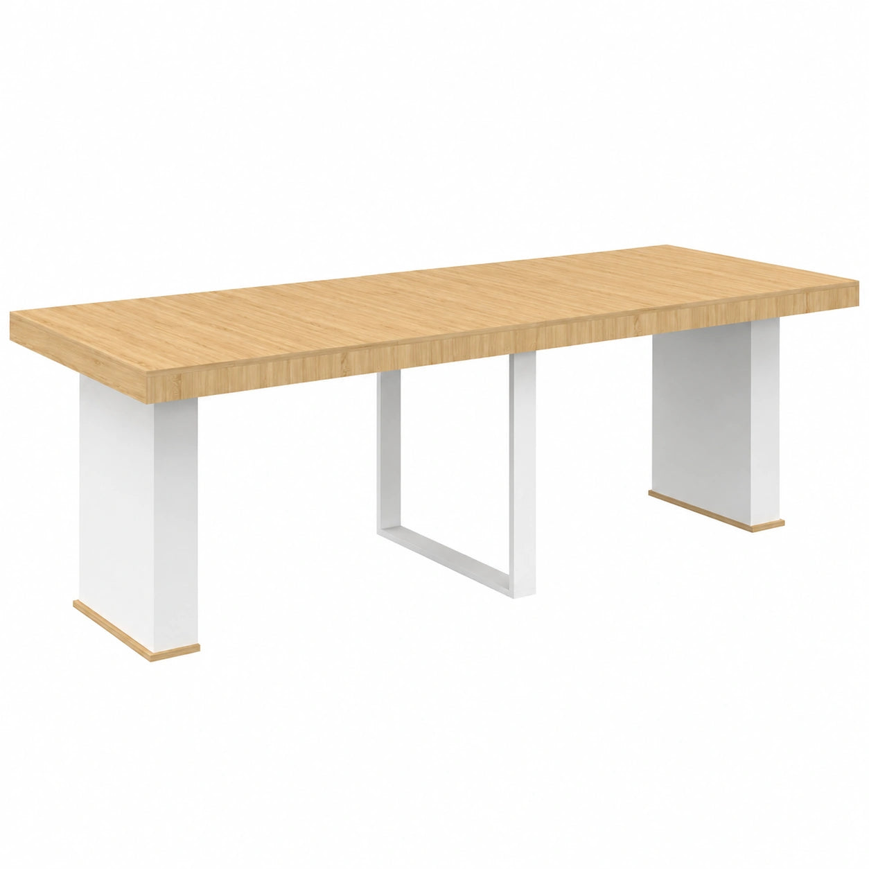 Table console extensible pour 10 convives en bois et blanc