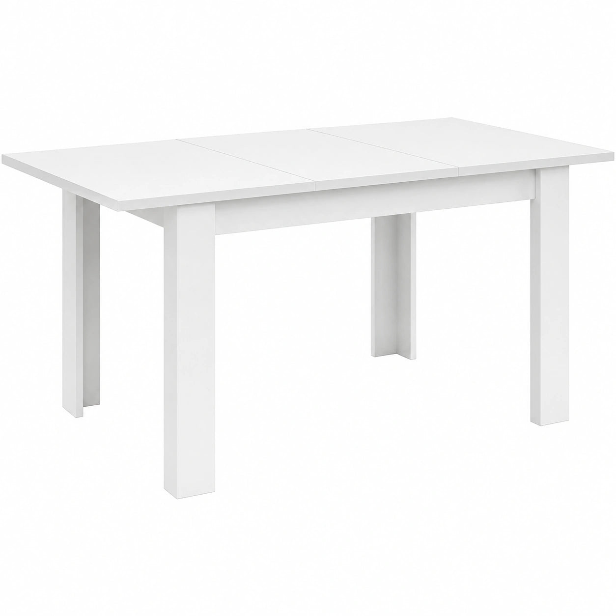 Table à manger extensible blanc brillant 140-190 cm