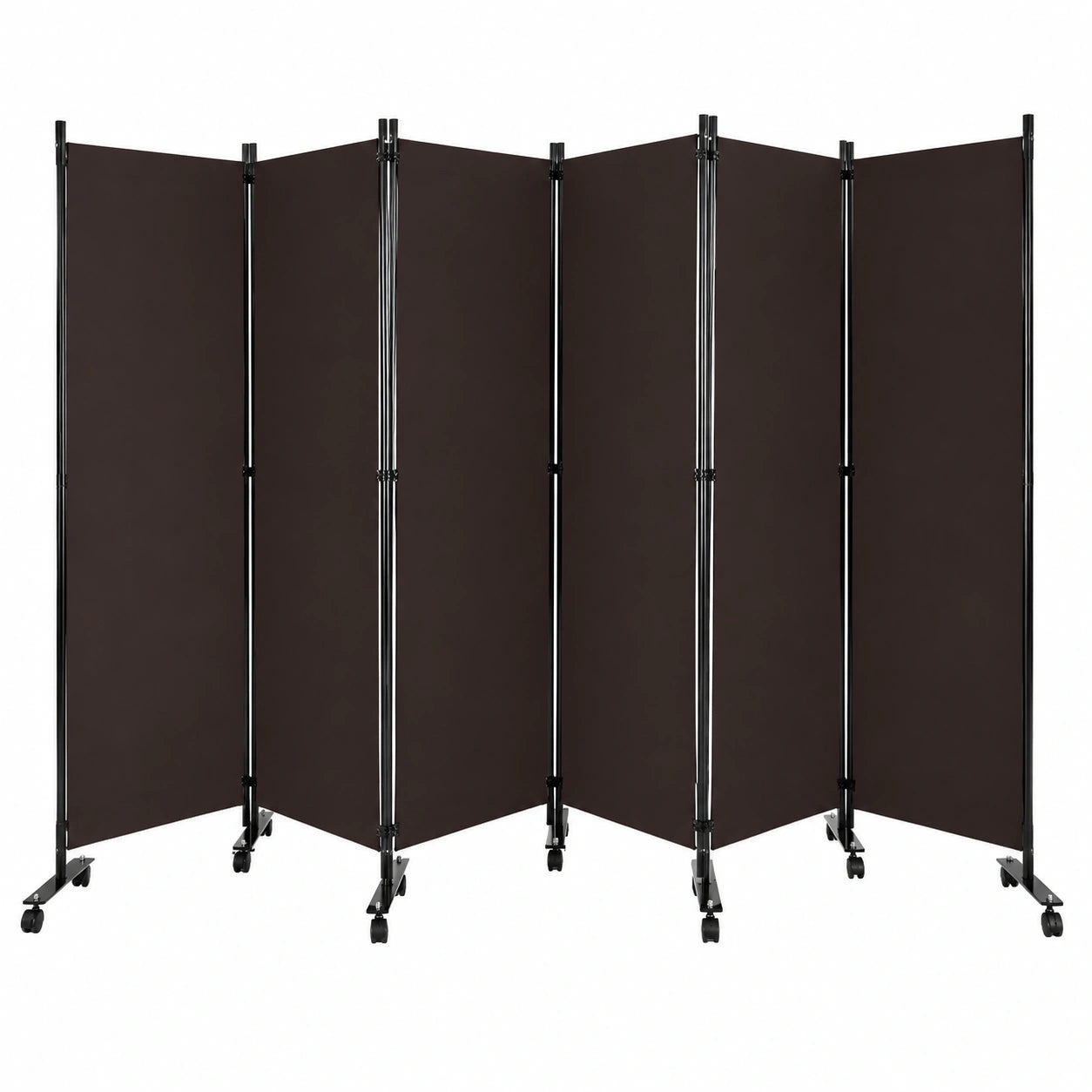 Paravent intérieur pliable 6 panneaux avec roulettes