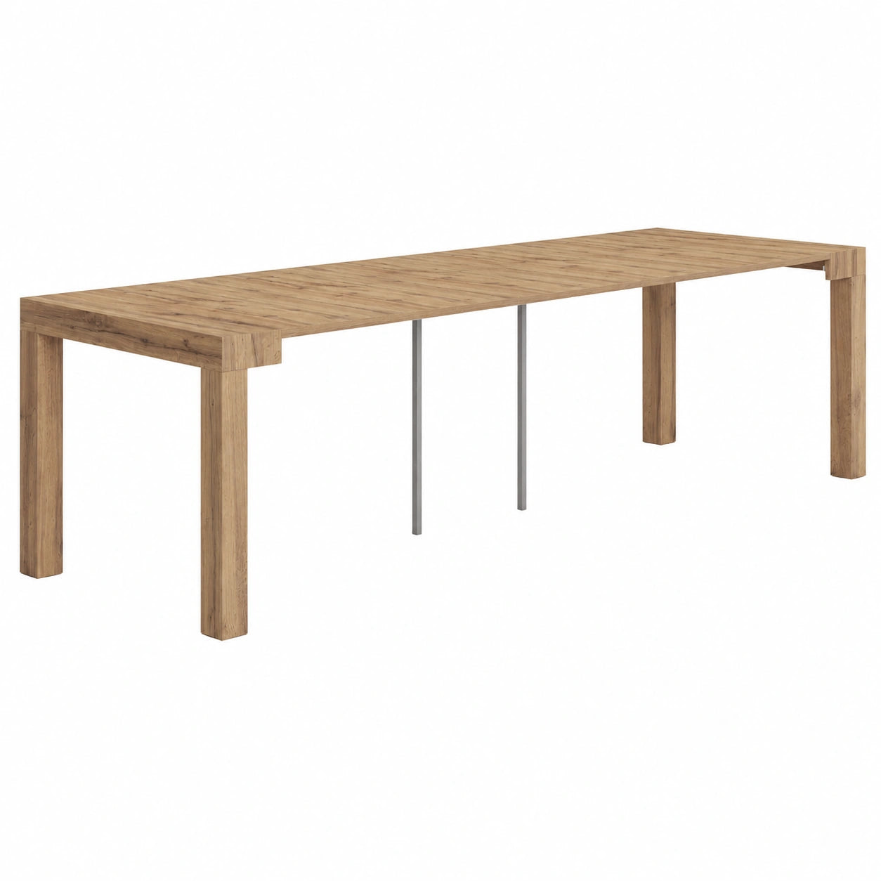 Table console extensible pour salle à manger, en bois rustique, capacité de 14 personnes