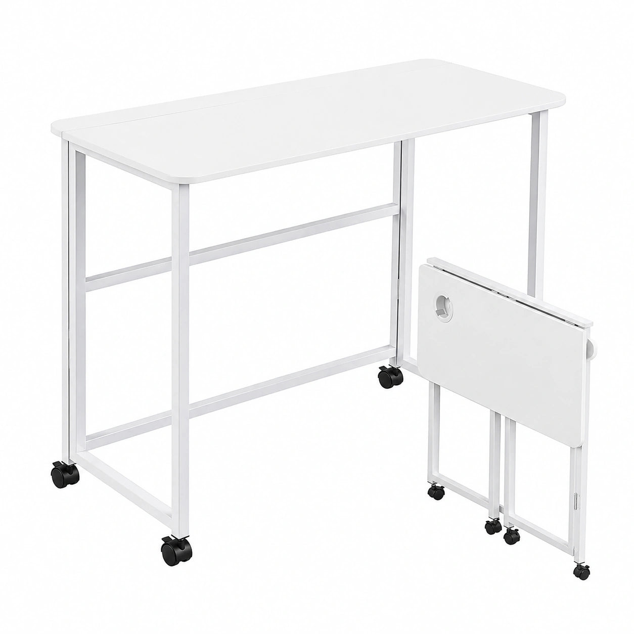 Bureau pliable avec roulettes réglable en hauteur pour maison et bureau