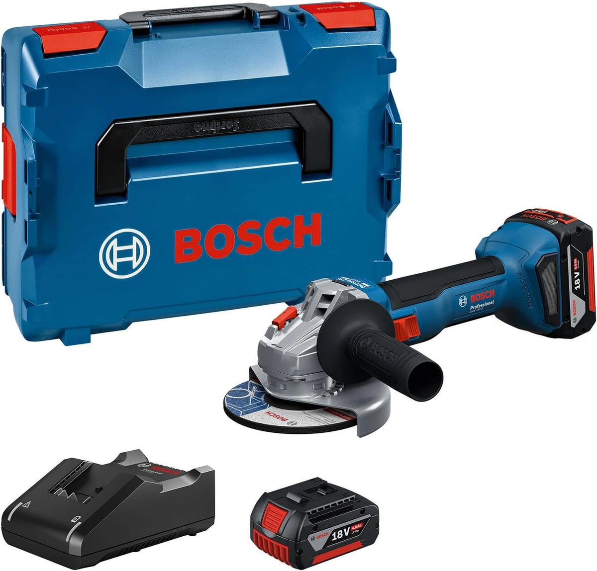 Szlifierka elektryczna Bosch Professional – akumulator 4,0 Ah, napięcie 18 V, do zgodnych urządzeń lub pojazdów
