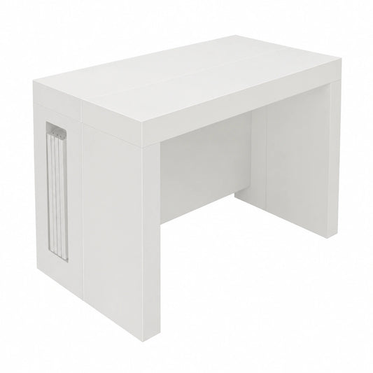 Console extensible moderne blanc laqué