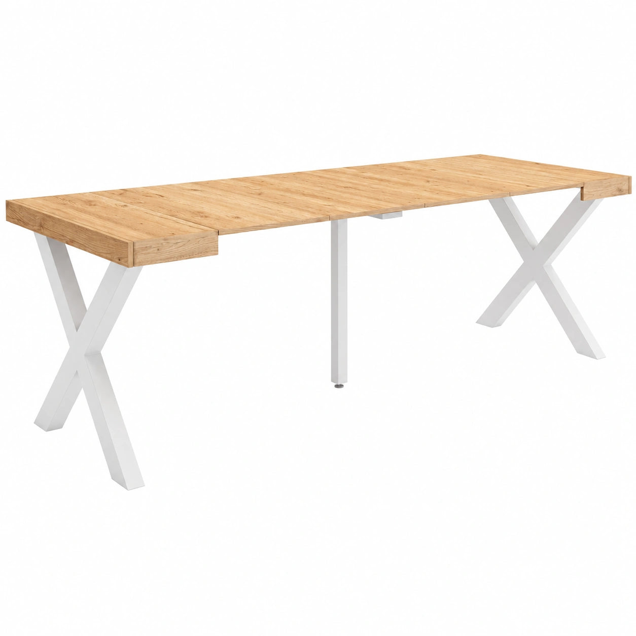 Console extensible moderne pour 10 personnes avec pieds en bois massif