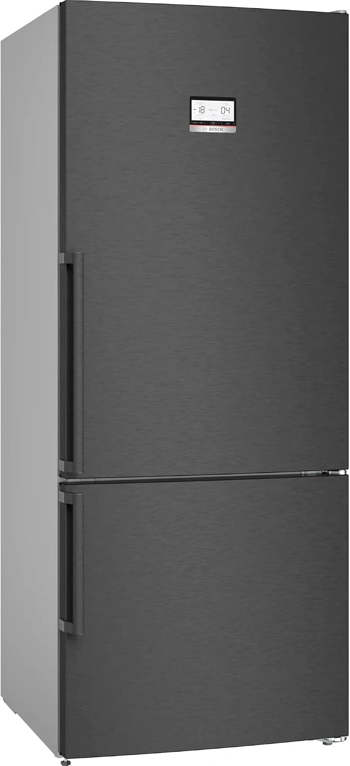 Lodówka Bosch KGN76AXDR – system bezszronowy, półki, stal nierdzewna, kolor czarny, pojemność 406 l, wymiary 186 x 75 cm, do kuchni