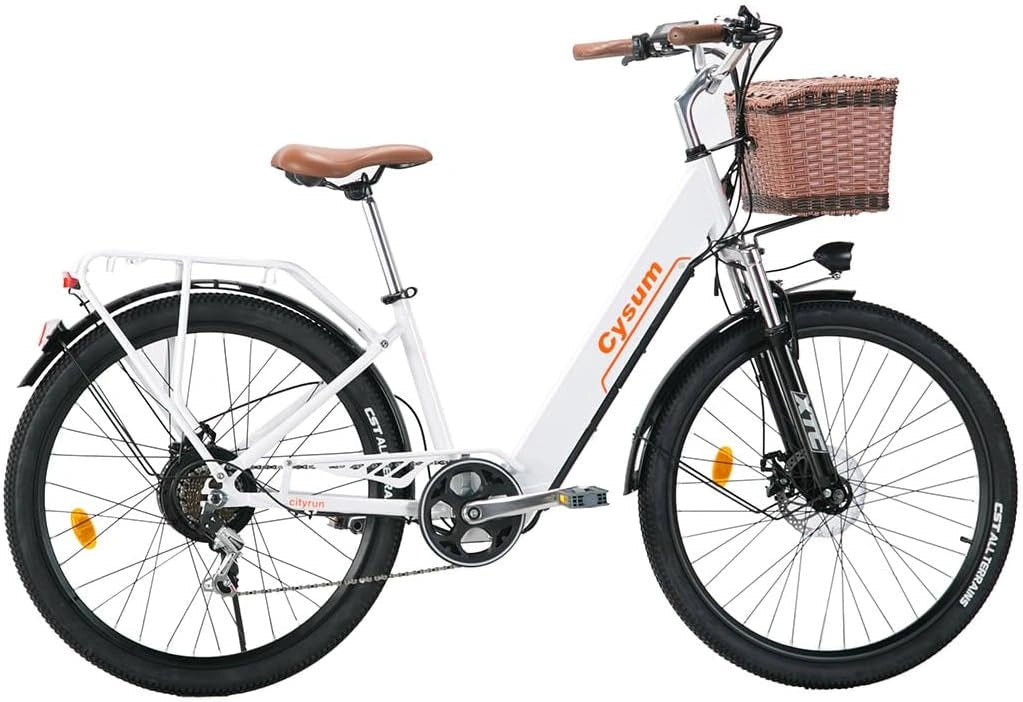 Rower elektryczny cysum – moc 250 W, energia 360 Wh, napięcie 36 V, do jazdy miejskiej i rekreacyjnej