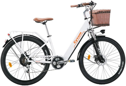 Rower elektryczny cysum – moc 250 W, energia 360 Wh, napięcie 36 V, do jazdy miejskiej i rekreacyjnej
