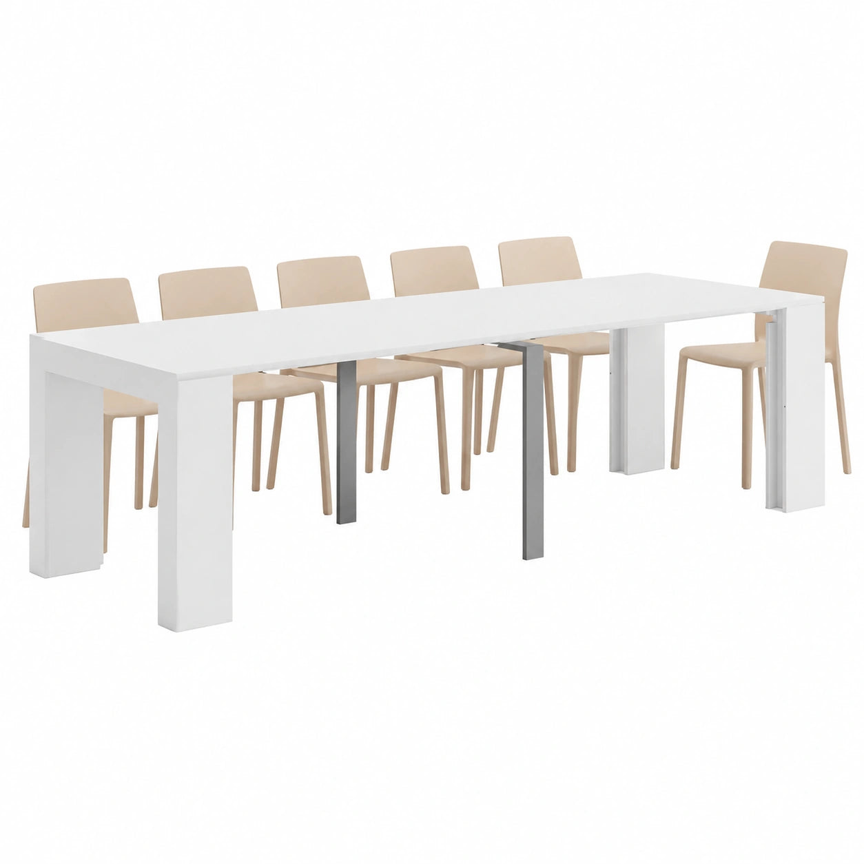 Table console extensible en frêne blanc, 45 x 90 x 76 cm