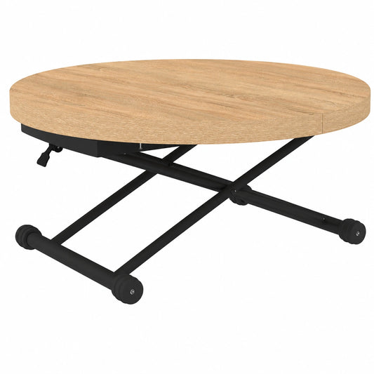 Table basse relevable et extensible bois et noir design industriel