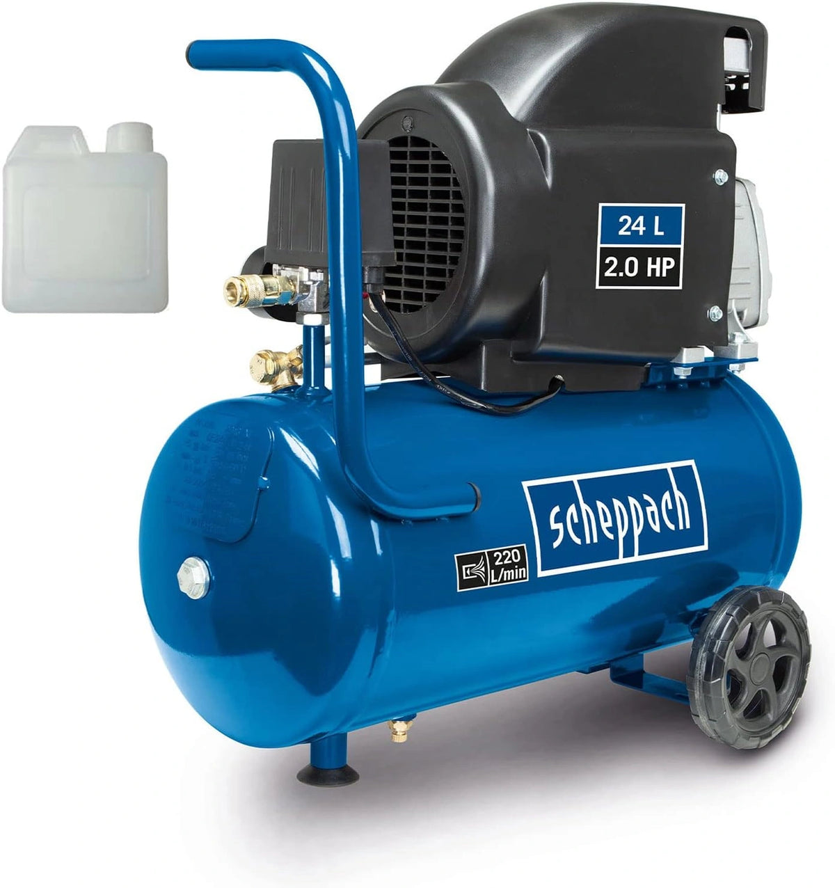 Kompresor Scheppach – moc 1500 W, pojemność 220 l, do codziennego zastosowania