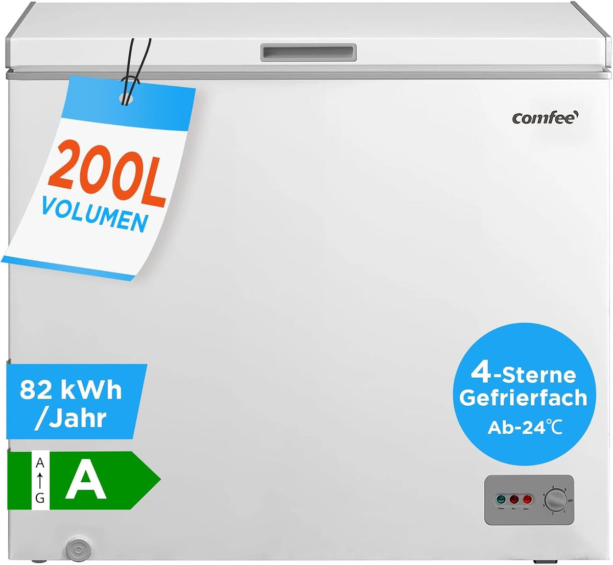 Kompresor Comfee RCC201WH6 – regulacja temperatury, kolor biały, pojemność 200 l, do codziennego zastosowania