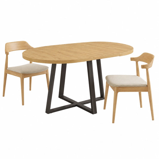 Table extensible ovale polyvalente en chêne