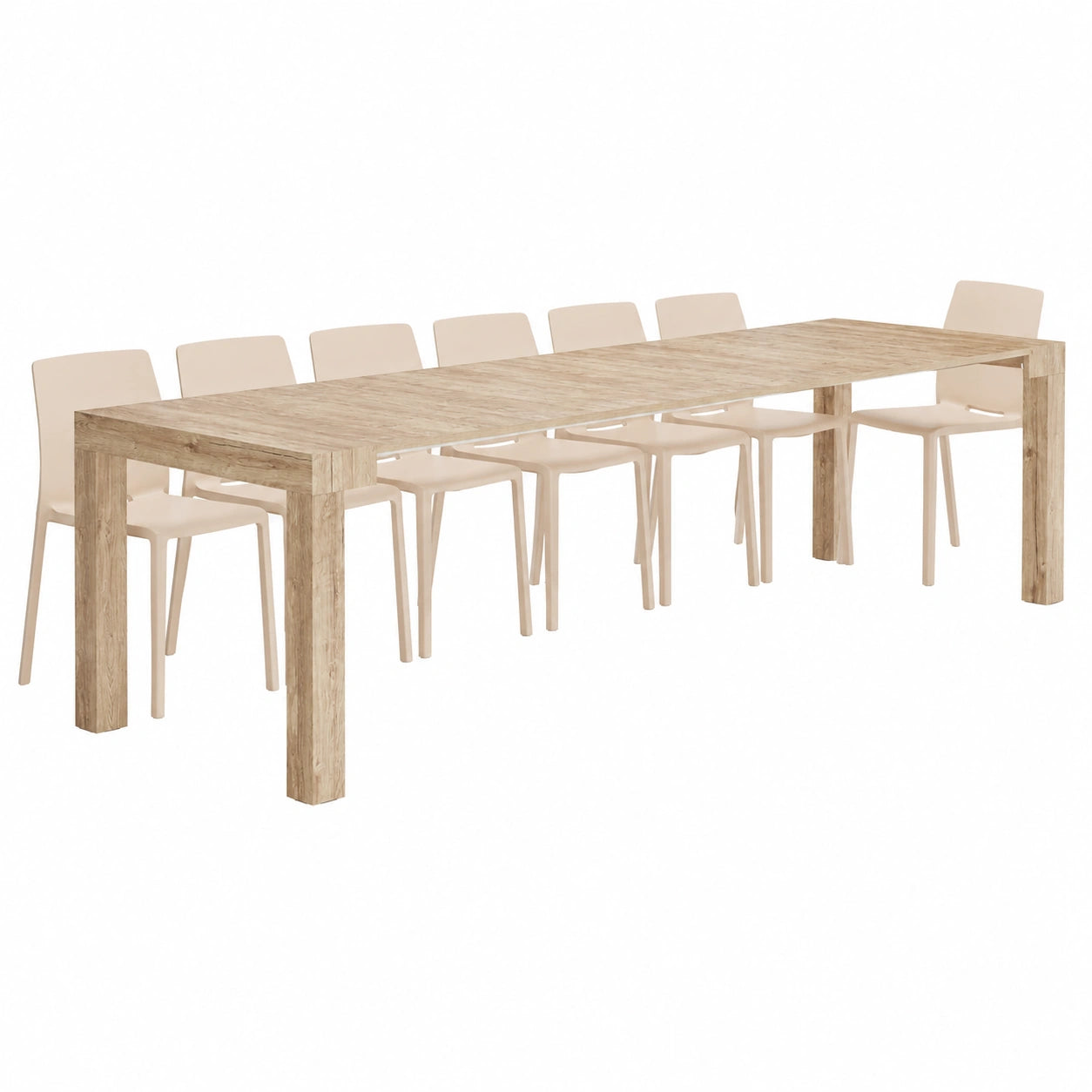 Console extensible pour salle à manger, chêne, jusqu'à 14 personnes