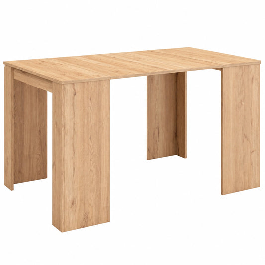 Table console extensible moderne, pour 6 personnes, chêne