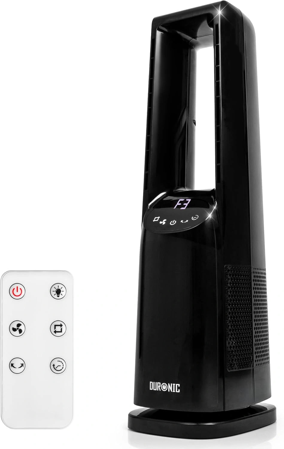 Wentylator Duronic FN72 – programator czasowy, sterowanie pilotem, kolor czarny, moc 60 W, do domu lub biura