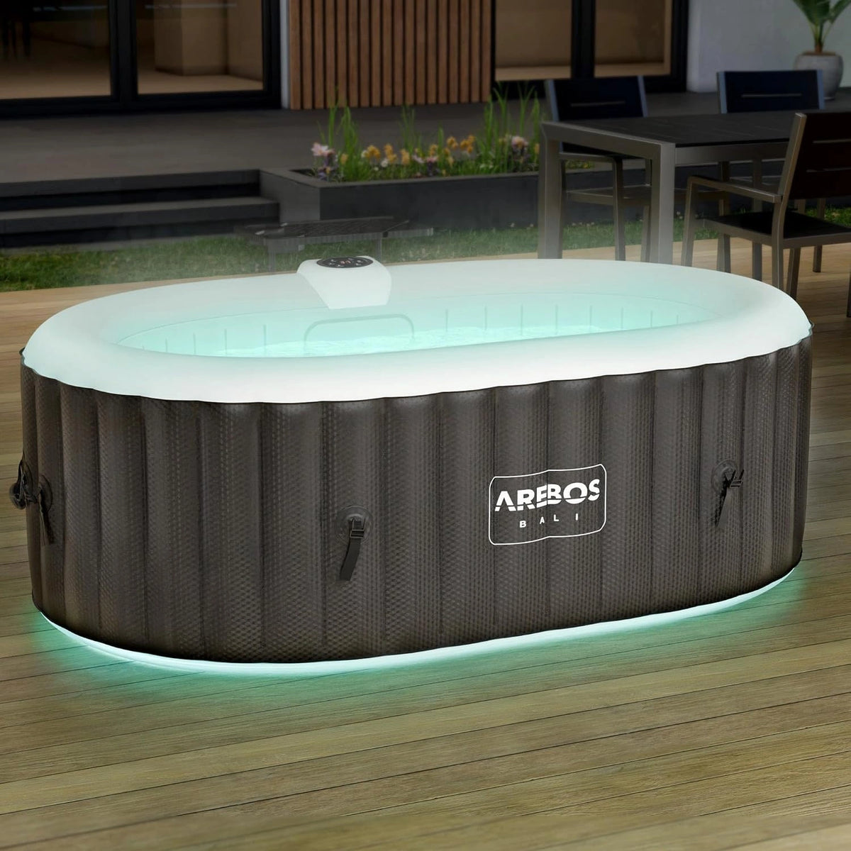 Spa ogrodowe Arebos – pojemność 550 l, wymiary 190x120 cm, do codziennego zastosowania